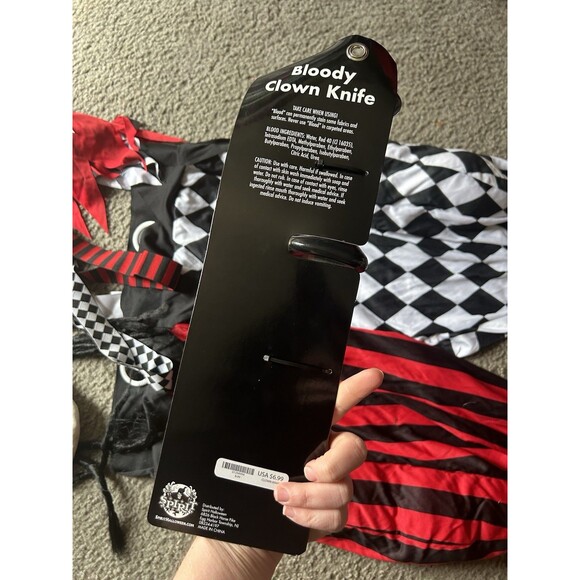 Adult XL Spirit Halloween TWISTED CLOWN Costume W/ Mask & Accessories - Picture 6 of 8